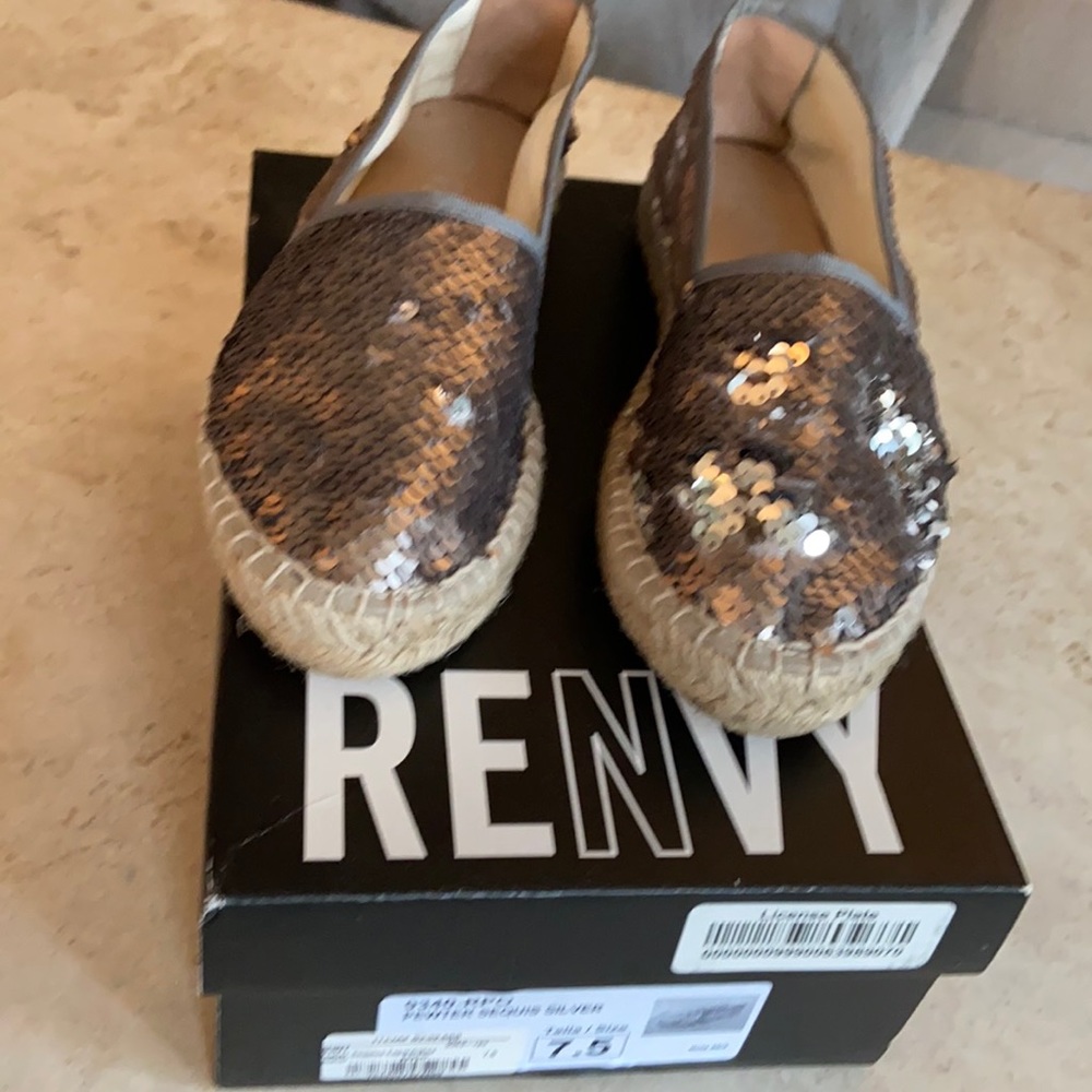 Renvy Silver Sequin espadrilles 7.5